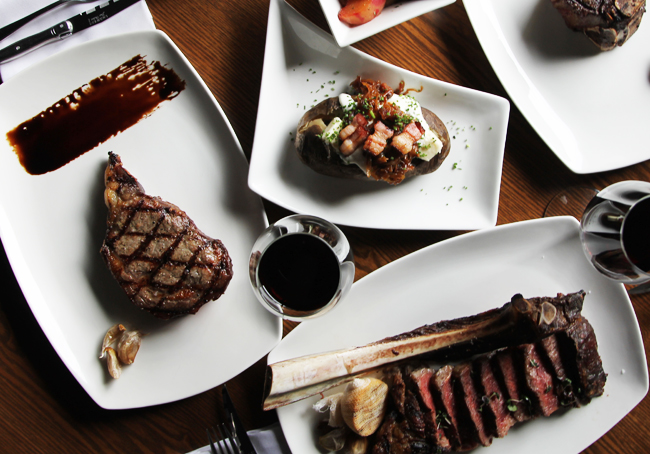 An assortment of dishes from Modern Steak, one of the top 5 steakhouses in Calgary