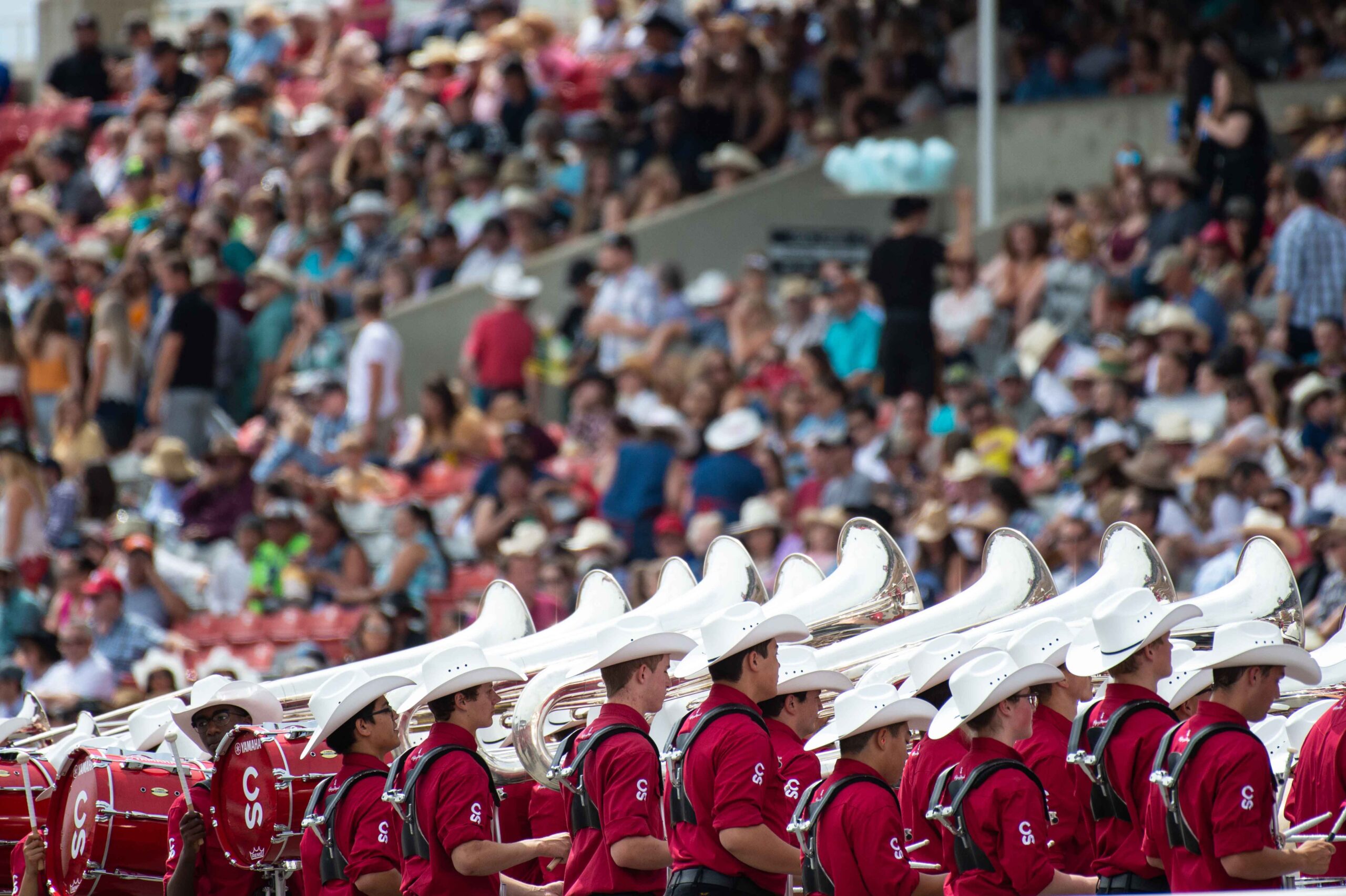 The Stampede Showband gets ready to play to the crowds.